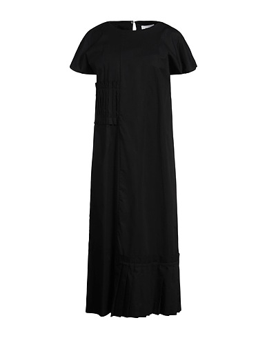ALPHA STUDIO Long dress Black 98% Cotton, 2% Elastane