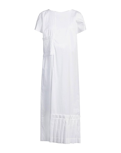 ALPHA STUDIO Long dress White 98% Cotton, 2% Elastane