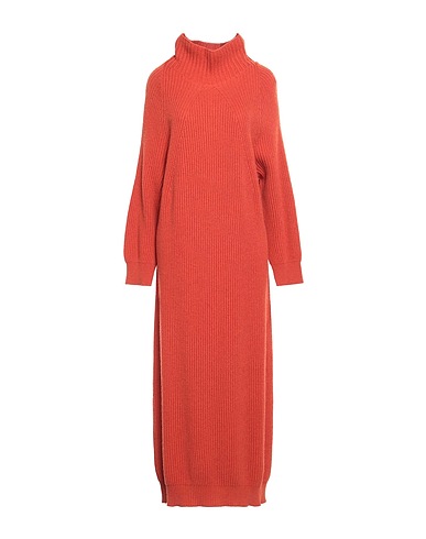 ANTONELLI Knit dress Rust 70% Virgin Wool, 20% Silk, 10% Cashmere
