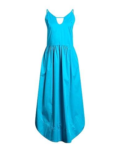 JIJIL Langes Kleid Tūrkis 66% Baumwolle, 31% Polyamid, 3% Elastan, Polyester