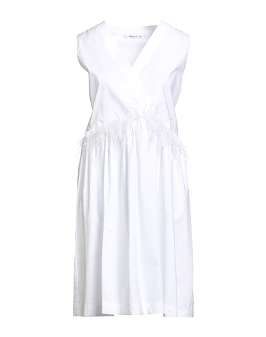 KANGRA Short dress White 95% Cotton, 5% Elastane