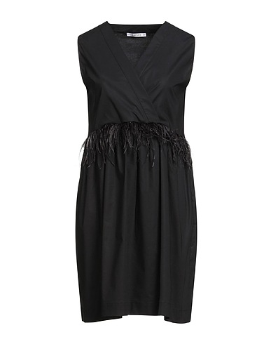 KANGRA Short dress Black 95% Cotton, 5% Elastane