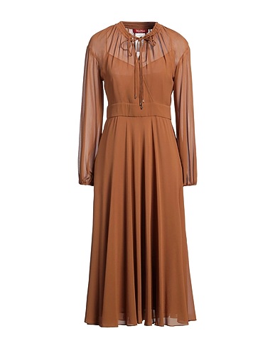 MAX MARA STUDIO Midi dress Camel 100% Silk
