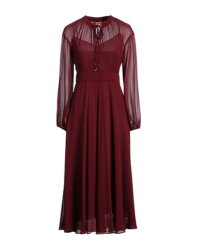 MAX MARA STUDIO Midi dress Burgundy 100% Silk