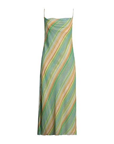 CALIBAN Long dress Green 98% Polyester, 2% Metal