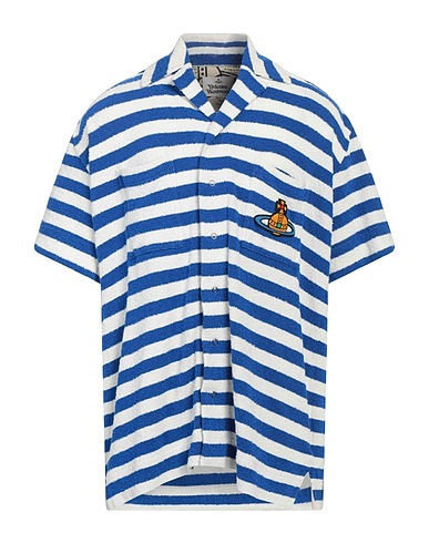 VIVIENNE WESTWOOD Camicia a righe Blu china 63% Cotone, 33% Poliammide, 4% Elastan