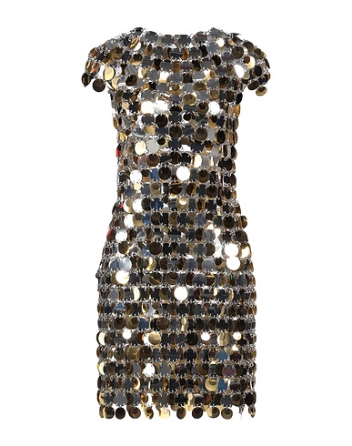RABANNE Sequin dress Silver 60% Plastic, 40% Brass
