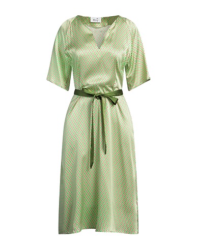 NIŪ Midi dress Light green 92% Silk, 8% Elastane