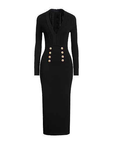 BALMAIN Midi dress Black 83% Viscose, 17% Polyester