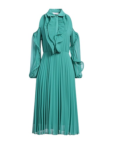 KAOS Midi dress Emerald green 100% Polyester