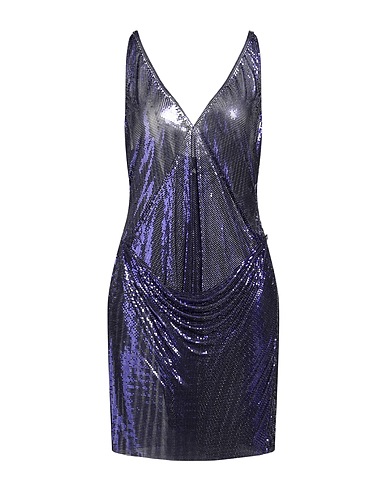 RABANNE Sheath dress Purple 100% Aluminium