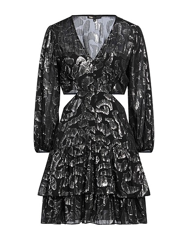 MAJE Short dress Black 84% Polyamide, 16% Metallic fiber