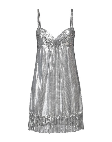 RABANNE Short dress Silver 100% Aluminium