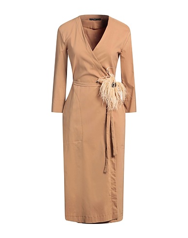 SISTE'S Midi dress Camel 66% Viscose, 30% Nylon, 4% Elastane