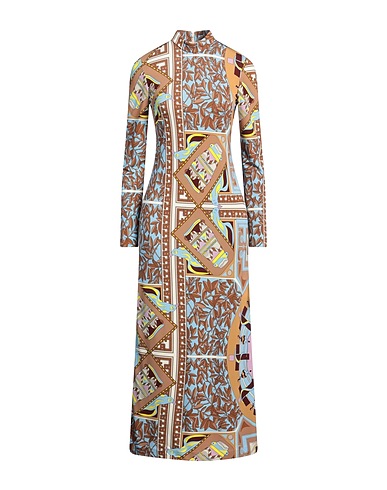 TORY BURCH ロングワンピース・ドレス ブラウン レーヨン 100%