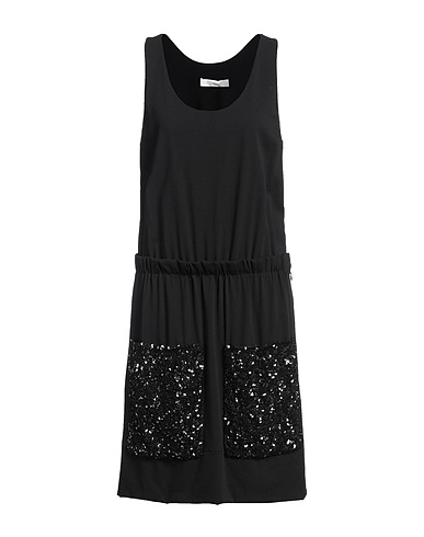 CHLOÉ Midi dress Black 96% Wool, 3% Polyamide, 1% Elastane, Silk