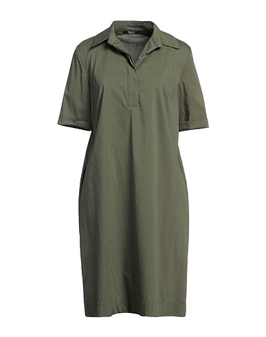 SISTE'S Short dress Military green 70% Cotton, 26% Polyamide, 4% Elastane