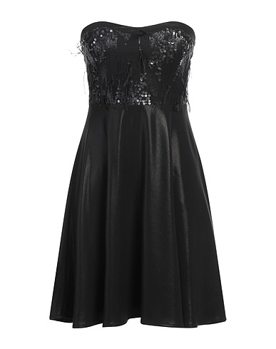 SISTE'S Short dress GOLD CAPSULE Black 100% Polyester, Elastane