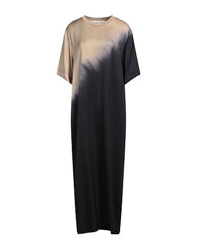 SECOND FEMALE Midi dress Khaki 60% Viscose, 40% EcoVero™ viscose