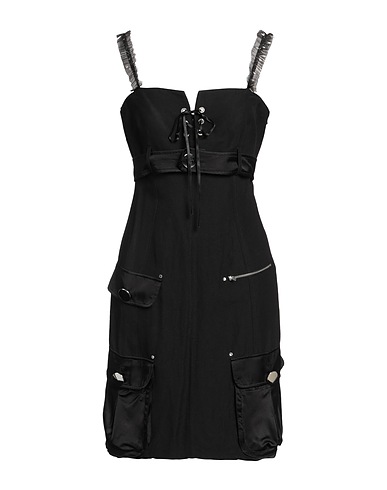 MARIA GRAZIA SEVERI Vestito corto Nero 38% Viscosa, 25% Lino, 19% Acetato, 10% Seta, 8% Cotone