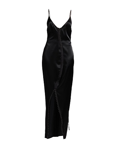 SSHEENA Long dress Black 82% Triacetate, 18% Polyethylene