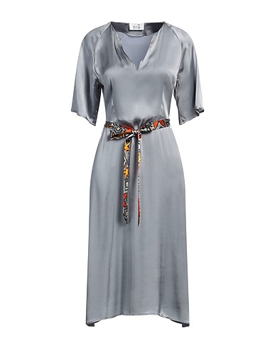 NIŪ Midi dress Grey 75% Acetate, 25% Silk