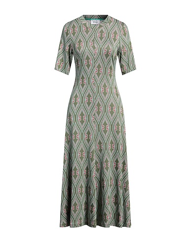 NIŪ Midi dress Military green 82% Viscose, 10% Polyamide, 4% Metallic fiber, 4% Elastane