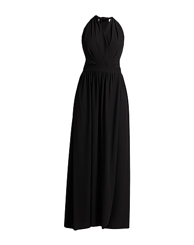 SISTE'S Long dress Black 96% Polyester, 4% Elastane