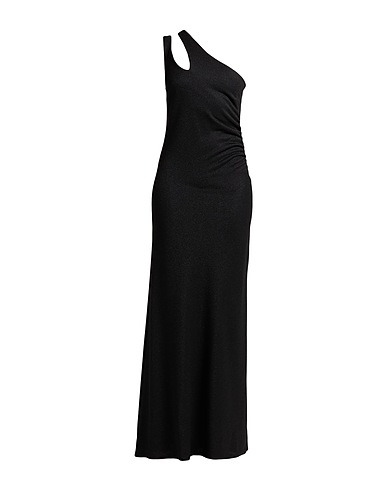 SISTE'S Long dress Black 79% Viscose, 12% Nylon, 9% Polyester