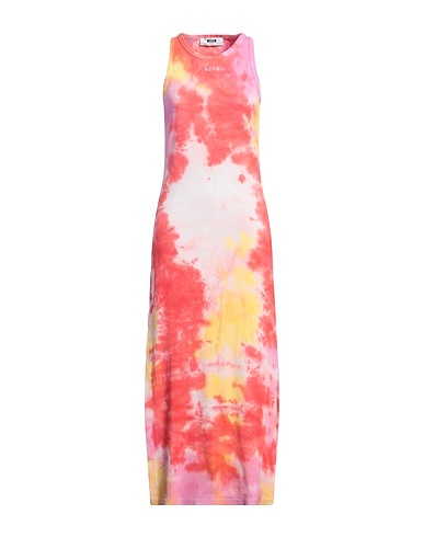 MSGM Long dress Salmon pink 95% Cotton, 5% Elastane