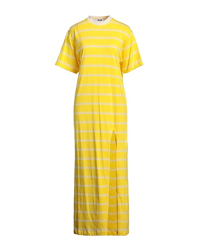 MSGM Long dress Yellow 100% Cotton