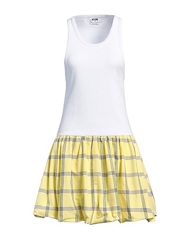 MSGM Short dress White 96% Cotton, 4% Elastane, Polyester