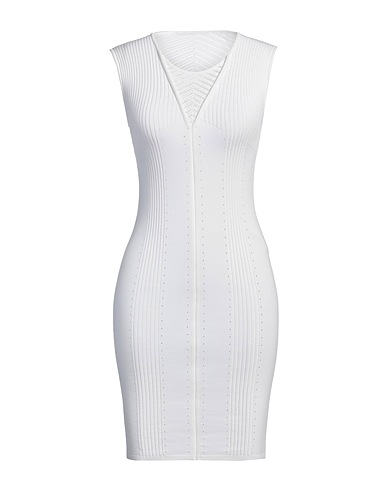 VERSACE Sheath dress White 67% Viscose, 33% Polyester