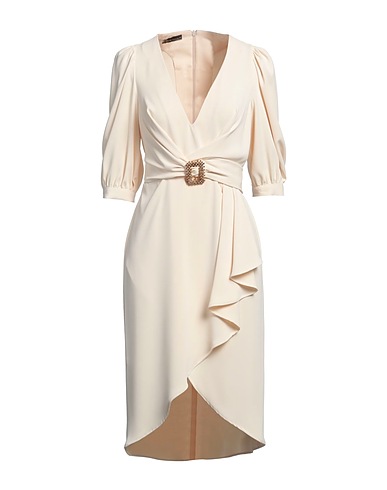 HANITA Midi dress Cream 100% Polyester
