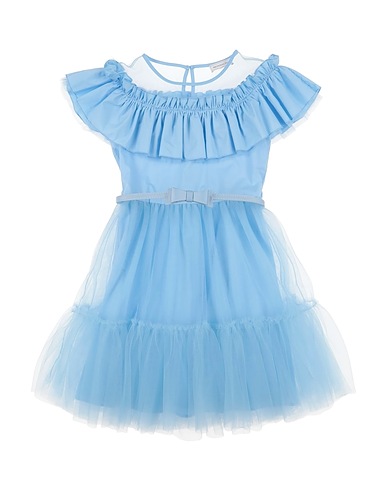 MONNALISA Dress Light blue 100% Polyamide, Cotton