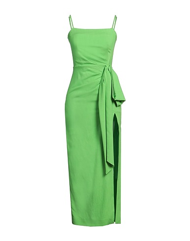 MSGM Long dress Green 91% Viscose, 8% Polyester, 1% Elastane