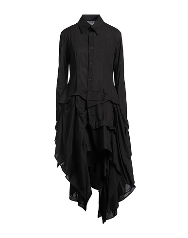 YOHJI YAMAMOTO Midi dress Black 50% Cotton, 25% Linen, 25% Ramie
