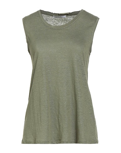 KANGRA T-shirt Vert militaire 100% Lin, Soie