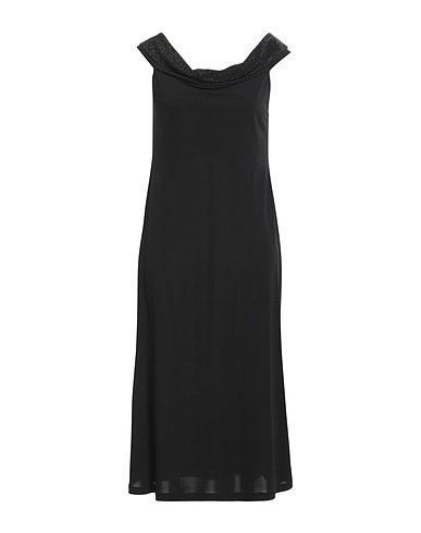 EMPORIO ARMANI Midi dress Black 74% Viscose, 18% Polyester, 8% Elastane