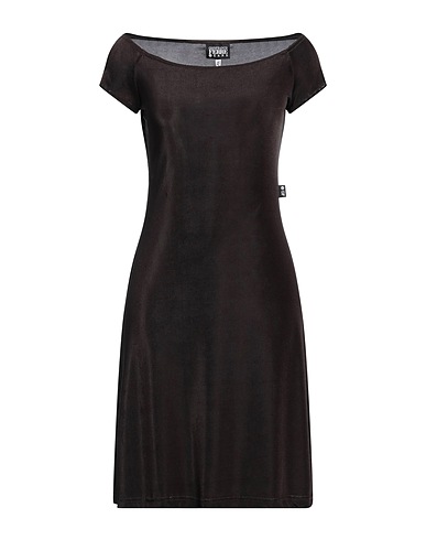 GIANFRANCO FERRE' JEANS Short dress Dark brown 97% Polyester, 3% Elastane