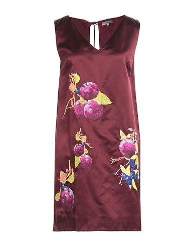 ALICE ARCHER 미니 원피스 버건디 100% 실크