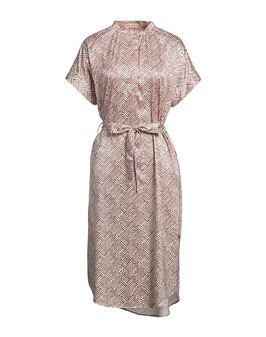 PUROTATTO Midi dress Beige 97% Polyester, 3% Elastane