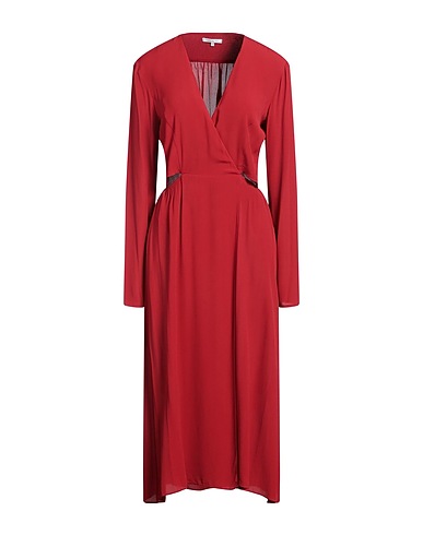 PATRIZIA PEPE Midi dress Brick red 100% Viscose