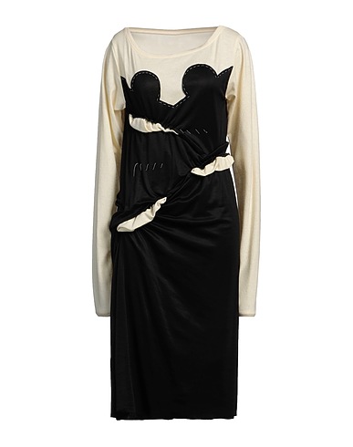 MAISON MARGIELA Midi dress Black 50% Viscose, 44% Cotton, 6% Polyamide, Virgin Wool