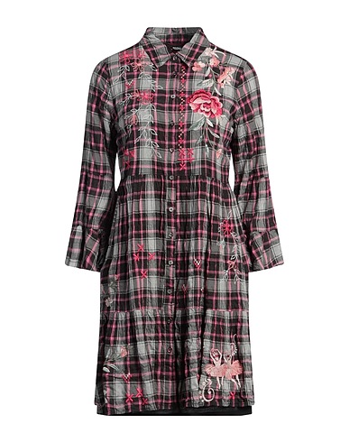 JOHNNY WAS Shirt dress Grey 51% Cotton, 48% Tencel™, 1% Polyamide, Polyester