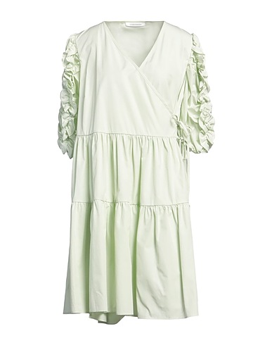 CECILIE BAHNSEN Vestito corto Verde chiaro 100% Cotone