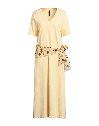 MANILA GRACE Midi dress Yellow 100% Cotton