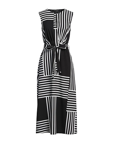 GIULIA VALLI Midi dress Black 96% Polyester, 4% Elastane