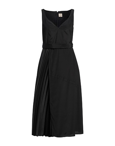 TOD'S Midi dress Black 100% Silk, Polyester
