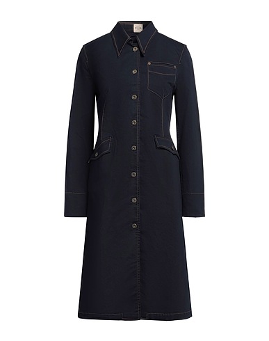 TOD'S Midi dress Blue 98% Cotton, 2% Elastane
